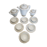 Coffee service in limoges porcelain, white and gold