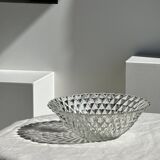 Large classic diamond-tipped glass salad bowl