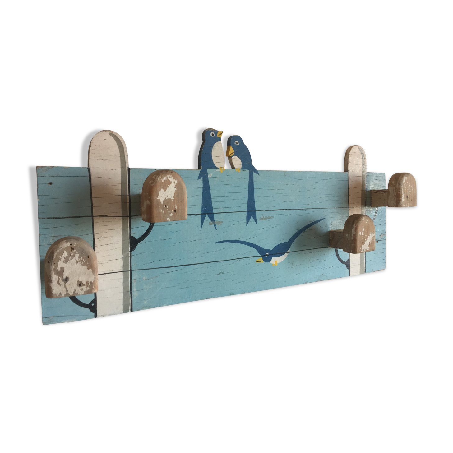 Coat rack with vintage swallows