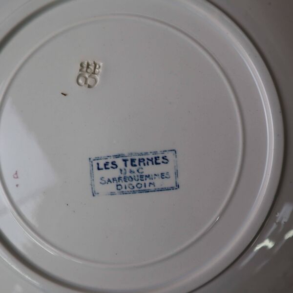 Lot de 8 assiettes plates terre de fer ''Les Termes'' Sarreguemines et Digoin