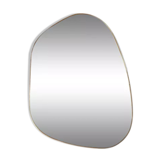 Miroir trapèze irrégulier organique laiton doré minimaliste