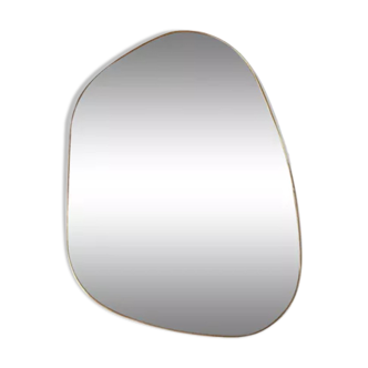Organic irregular trapezoid mirror minimalist gilded brass