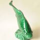 Vintage Green Decorative Fish Sculpture Art Deco Saint Clément Ceramic