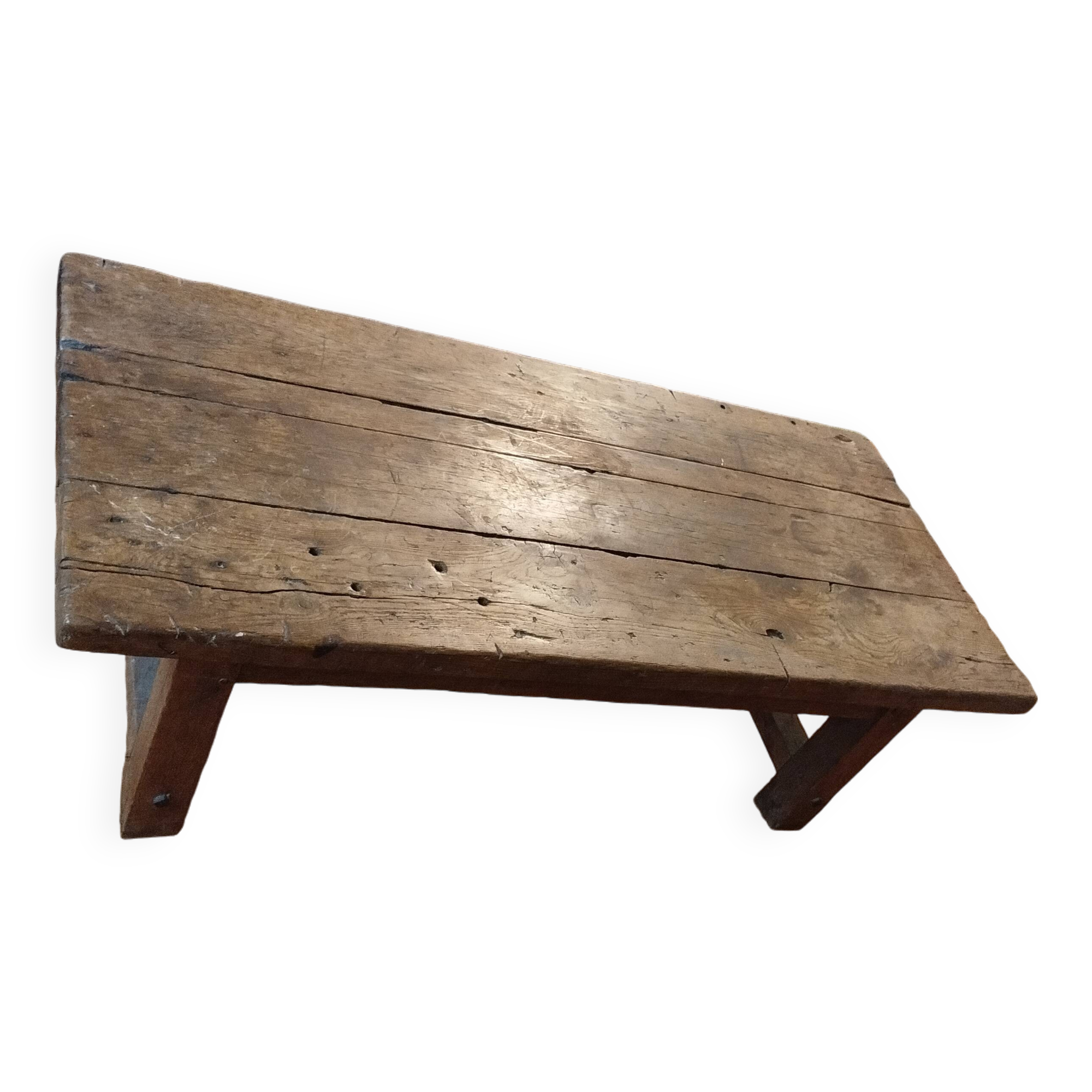 rustic coffee table, workshop style
