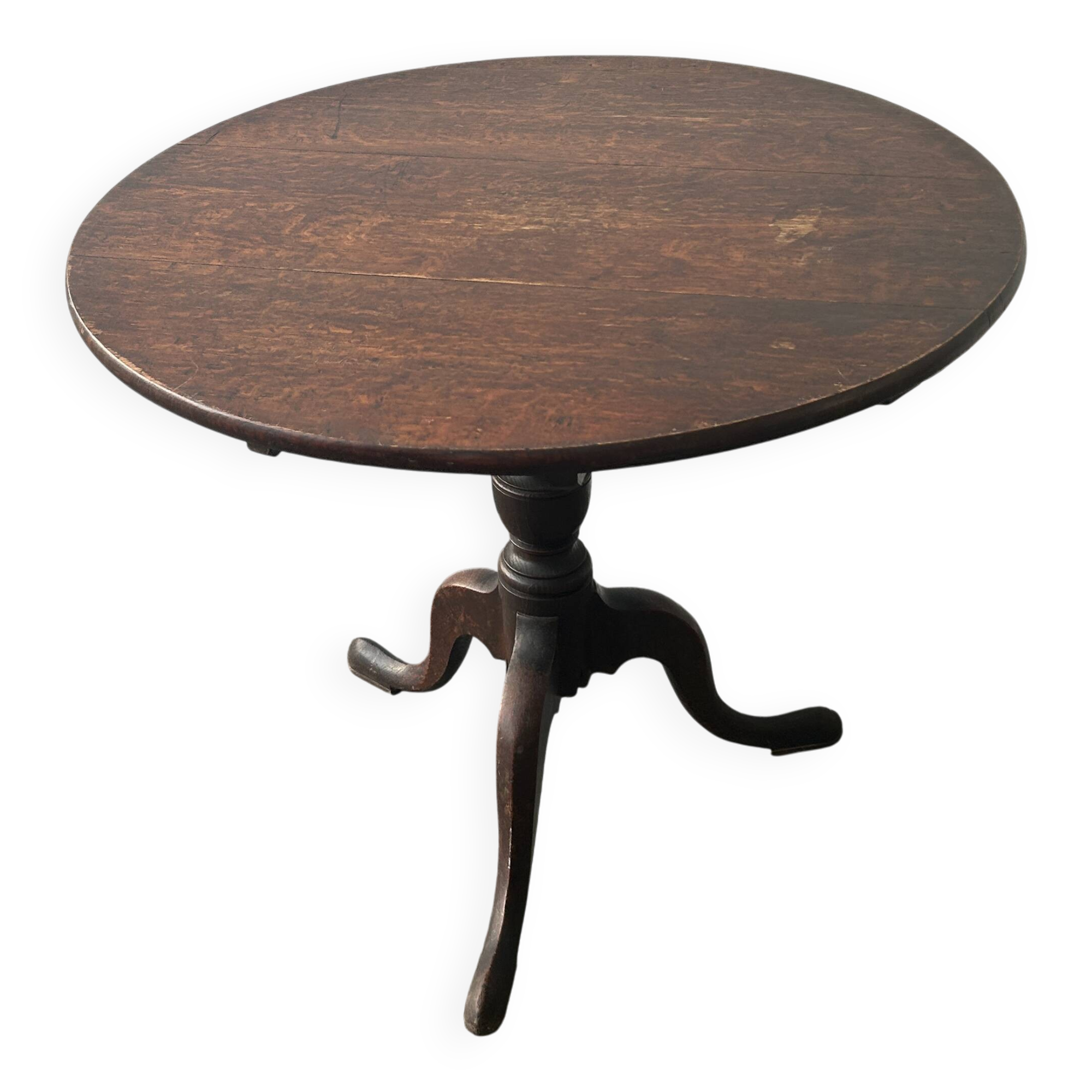 Georgian style antique  oak tilt top tripod occasional side table