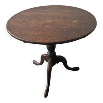 Georgian style antique  oak tilt top tripod occasional side table
