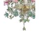 Ornate Venetian Pink and Green Floreal Murano Glass Chandelier