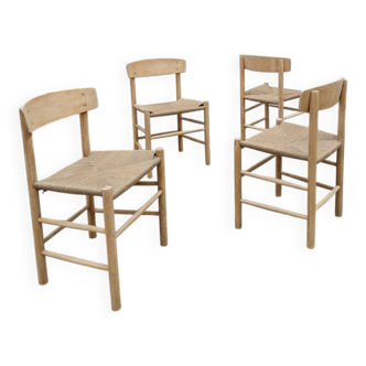 4 vintage Scandinavian chairs model J39 Folkestol