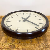 Industrial Bakelite Factory Wall Clock from Pragotron, 1960s