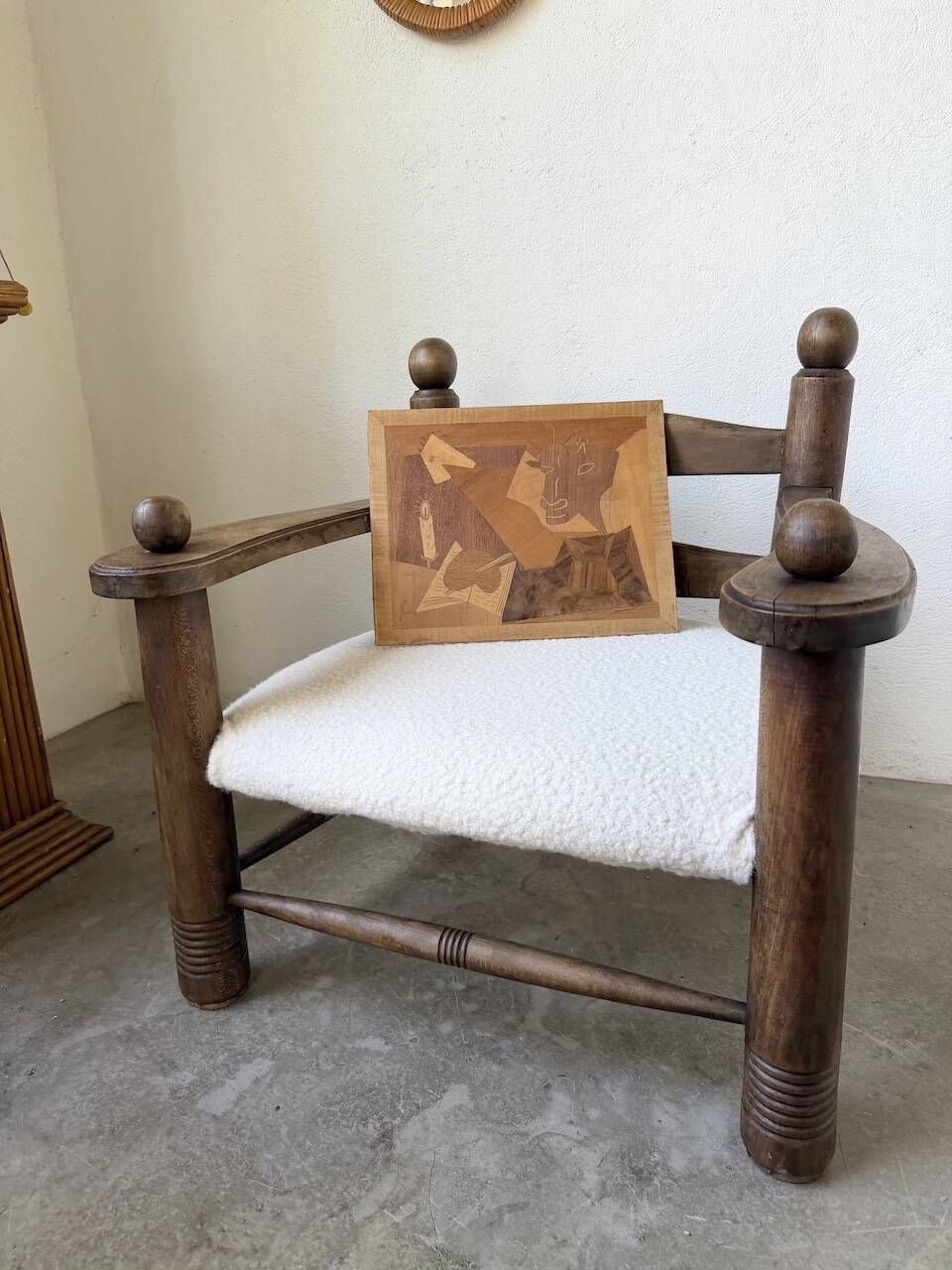 Wood marquetry panel Picasso