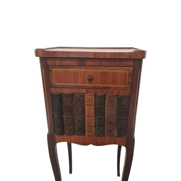 Table de chevet ancienne de style Louis XVI, vers 1900