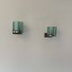 Pair of vintage post-modernist wall lights, glass and metal, Belgium, 1990