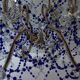 Italian Chandelier with Cobalt Blue Murano Glass Beaded Strings and Crysta