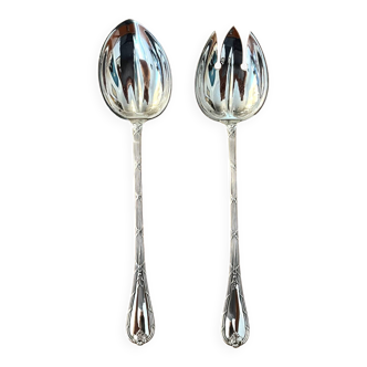 Christofle ribbon and bell-shaped salad serving pieces, very beautiful and