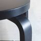 Designer stool in black lacquered solid wood - 80s/90s