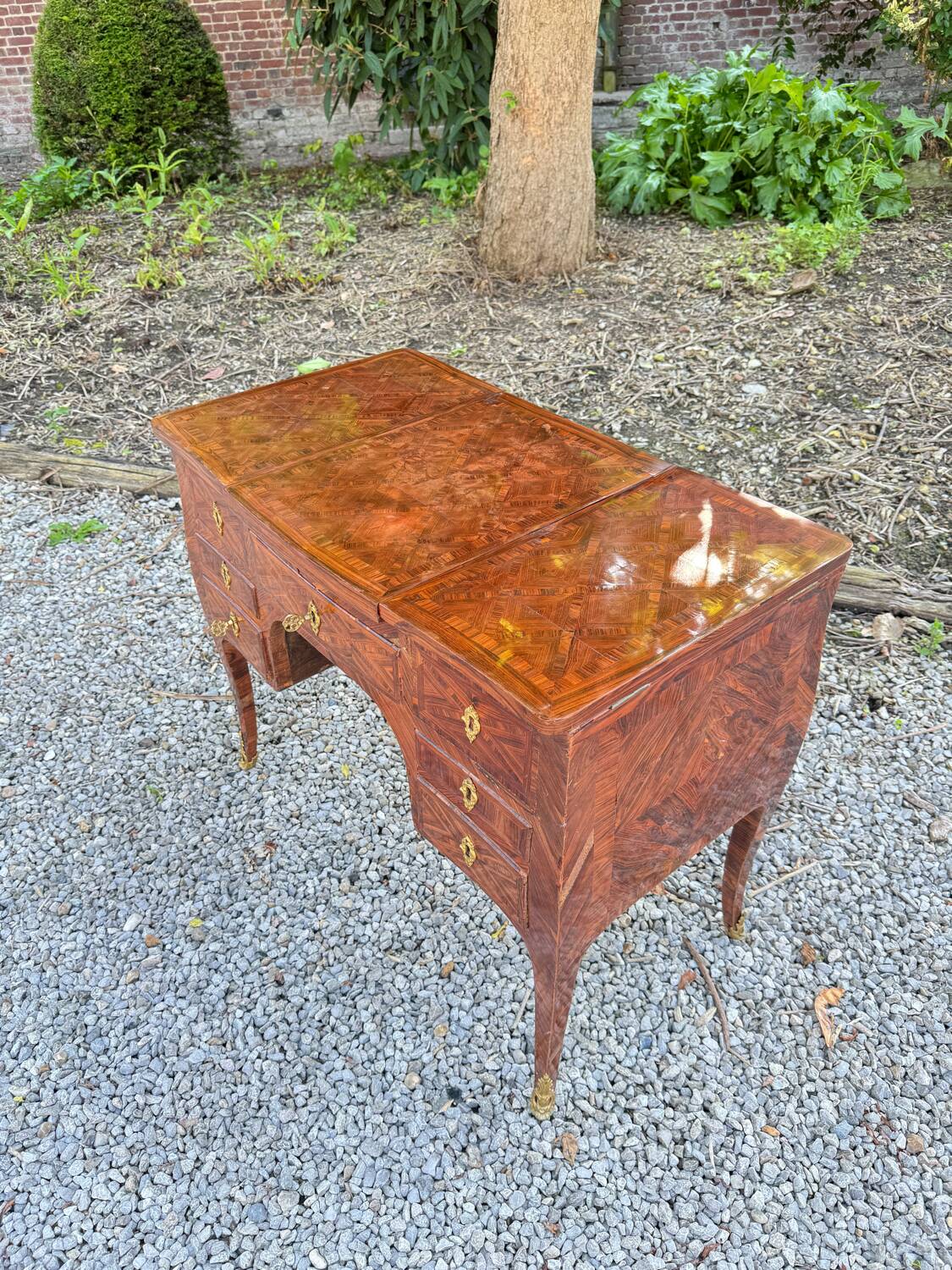 Louis xv marquetry dressing table xviii eme century