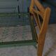 Bed with green metal braces 1960 a person foldable