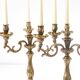 Pair of antique 6-arm bronze candelabras, 19th century