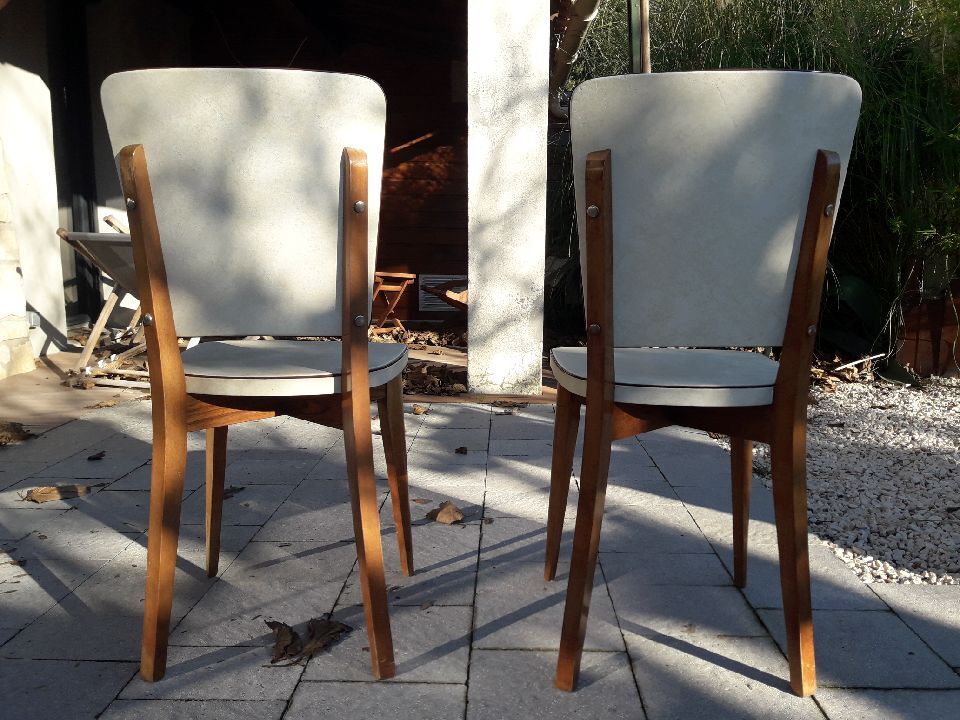 Pair of Scandinavian chairs 50s in skai