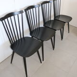 4 black Baumann V5 chairs