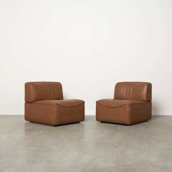 Paire de chauffeuses De Sede DS-15, années 1970