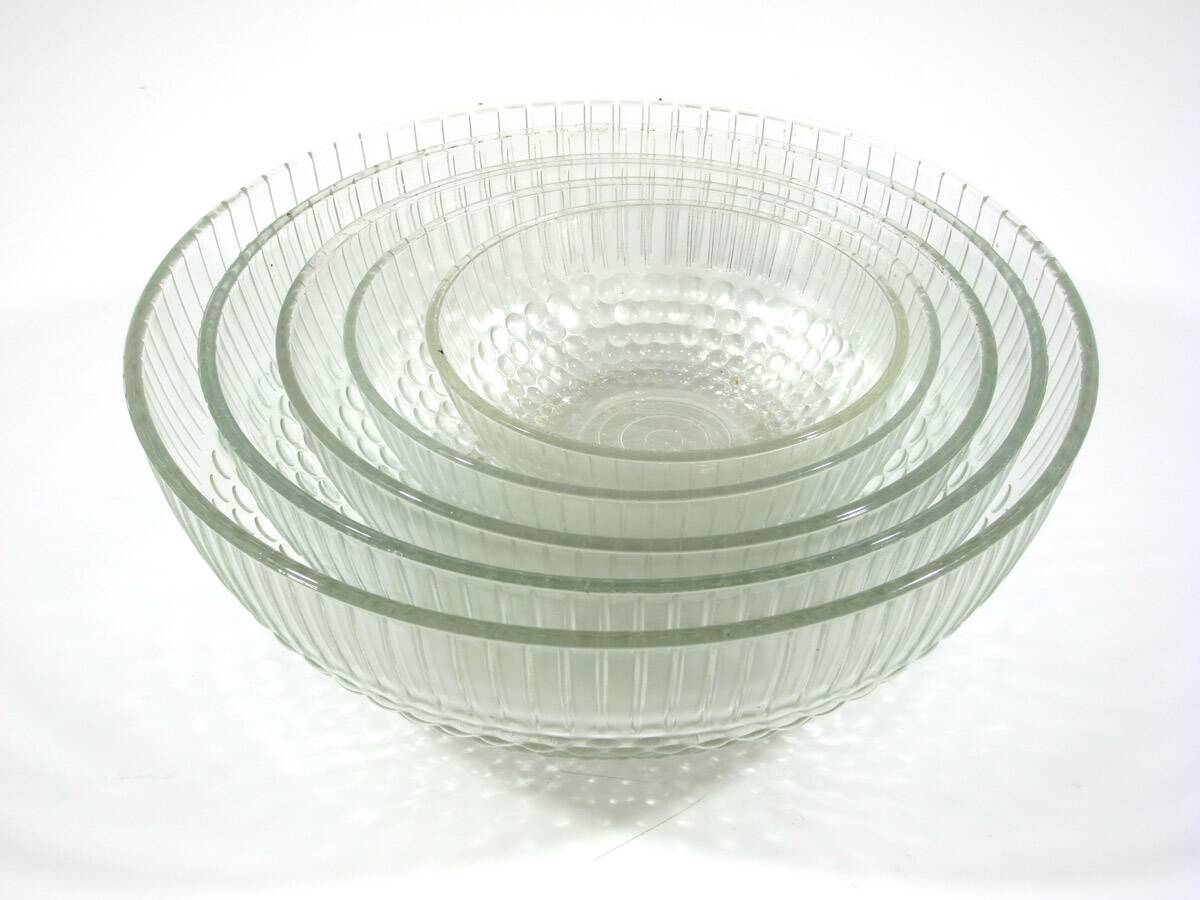 Bauhaus style 1930s glass bowls