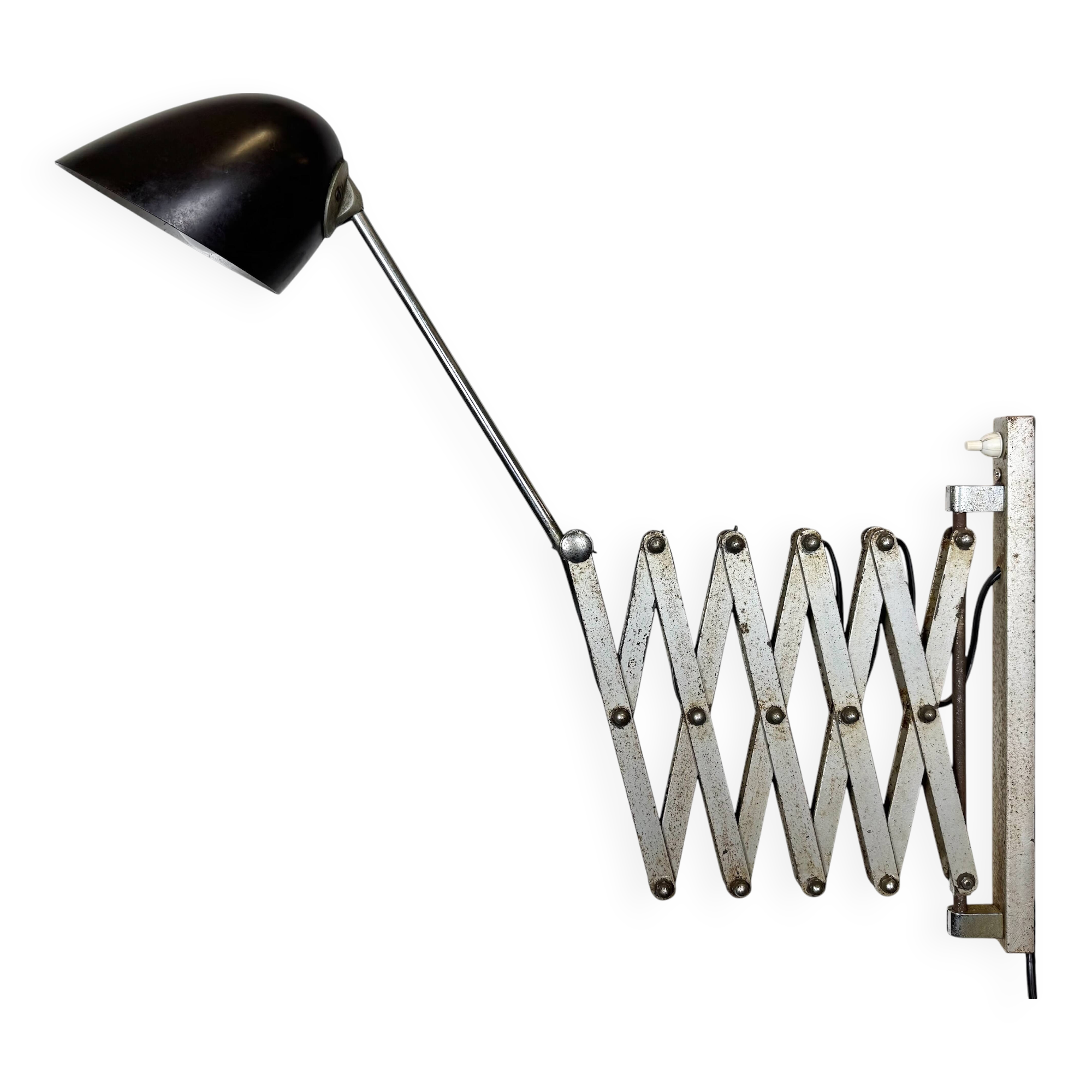 Industrial Midcentury Scissor Wall Lamp, 1950s