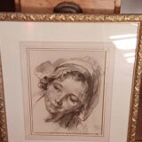 charcoal and red chalk drawing in the style of Boucher...signed 600 EUROS