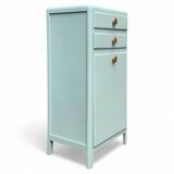Commode de salle de bain vintage vert grisé