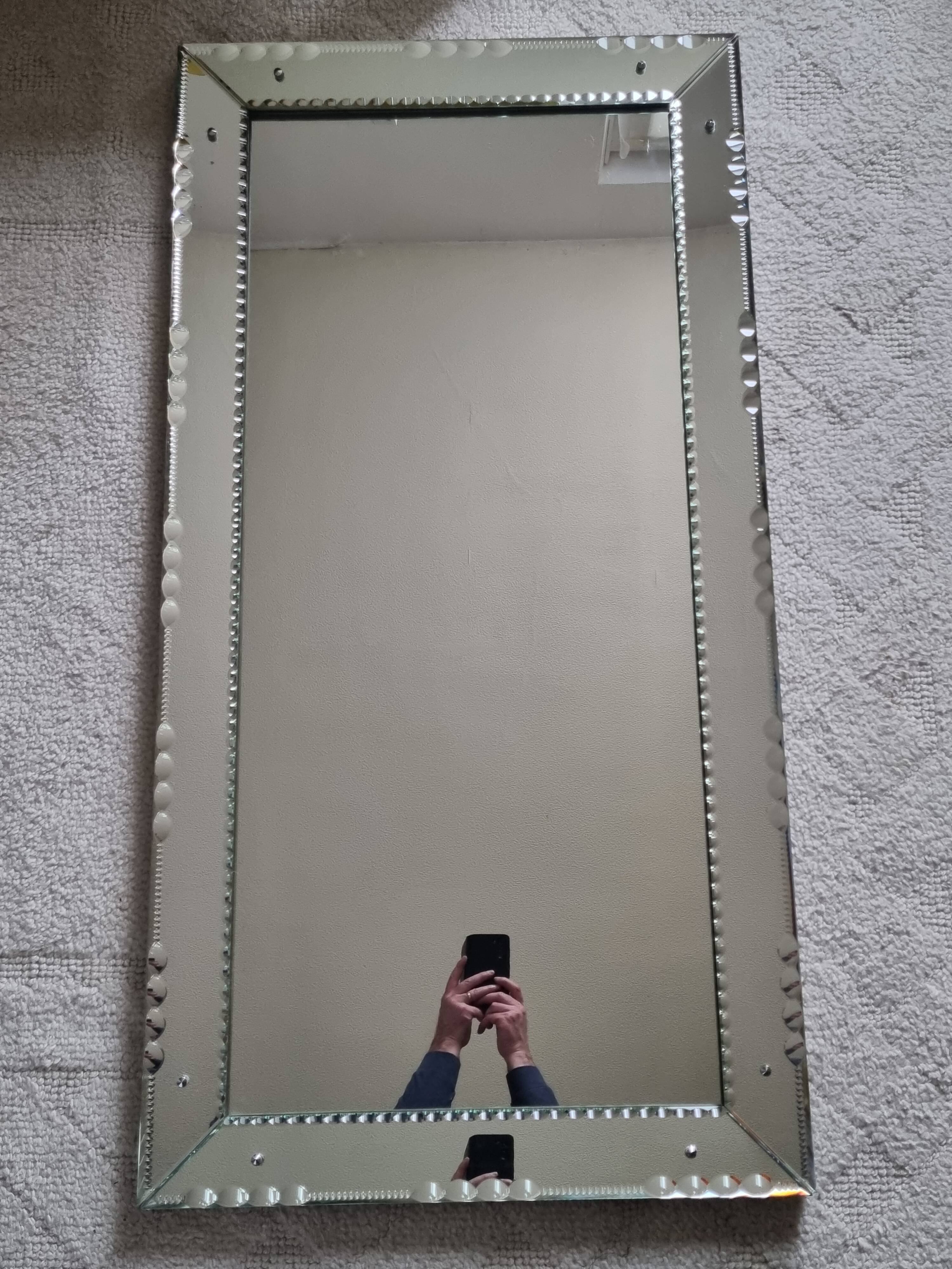 Vintage Venetian style mirror, to stand, 124 x 63 cm