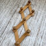 Pine wall coat rack 1980