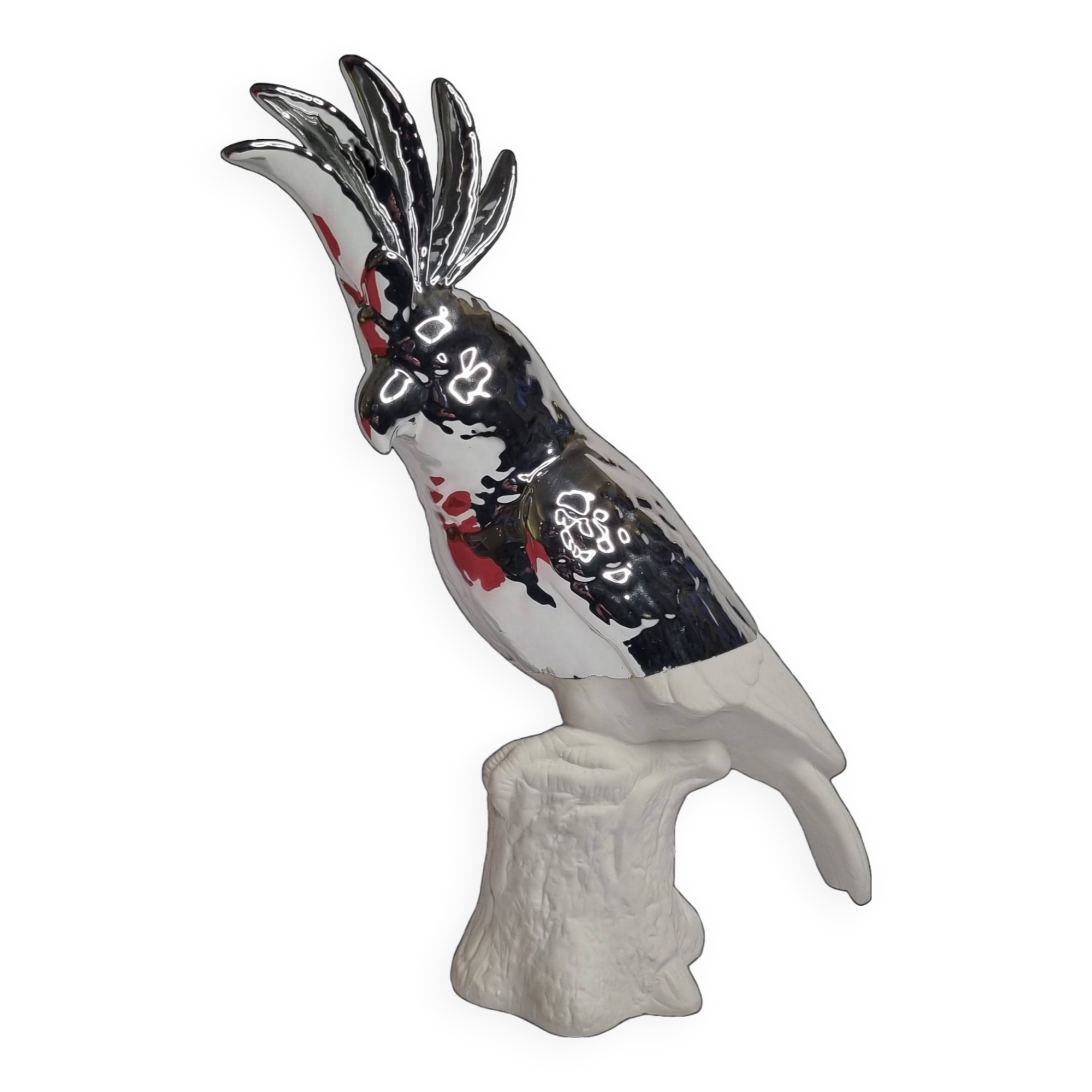 Cockatoo sculpture in biscuit porcelain, Pols Potten, 33 cm