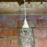 Antique Pendant Light Molded Glass 70s Vintage