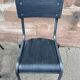 4 industrial school chairs tubular steel and mullca type wood
