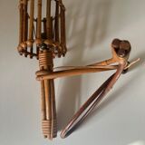 Vintage rattan wall lamp design 60 years