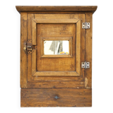 Vintage folk art mirror wall storage unit
