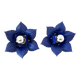 Pair of vintage Masca blue metal flower wall lights