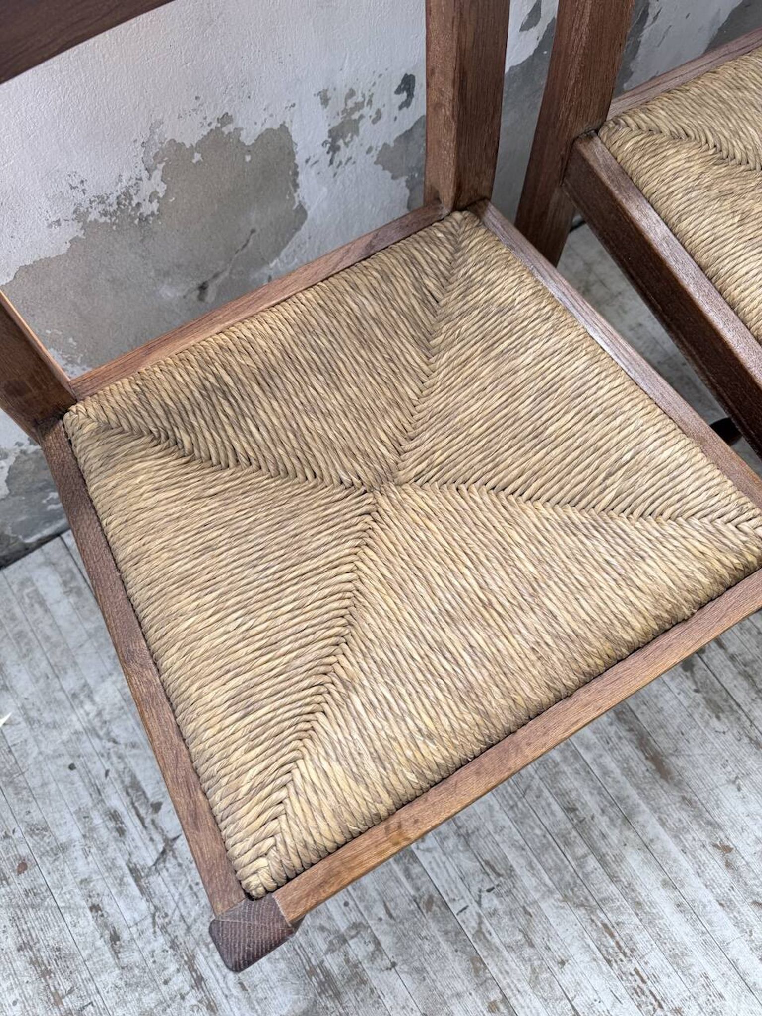 Set 4 chaises rustiques chêne De puydt, Belgique 1970