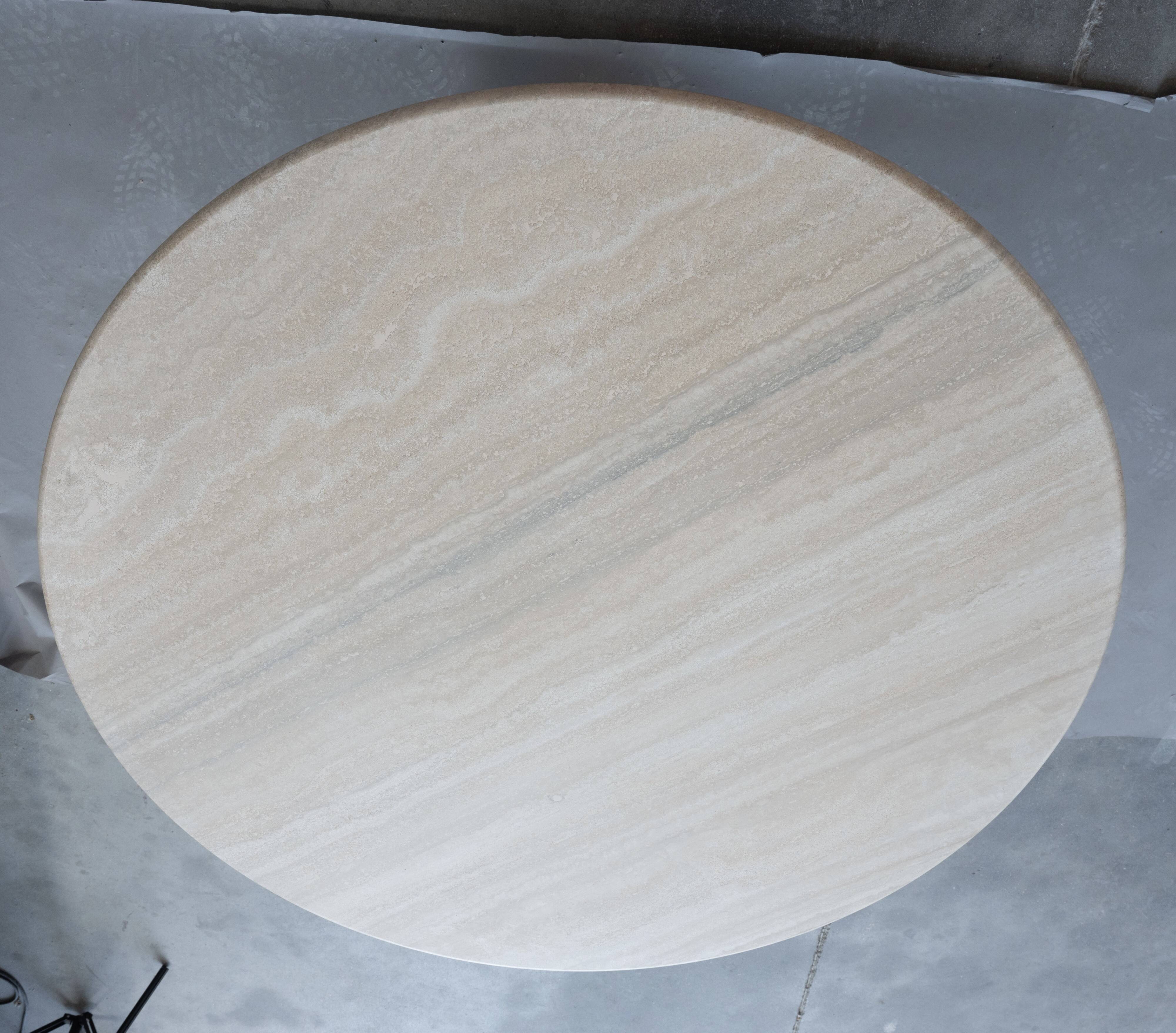 Angelo Mangiarotti M1 dining table Travertine marble 130cm
