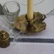 Gold-plated brass candle holder
