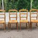 4 chaises Louis XV en bois massif chêne et paille