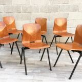 Set of 6 Galvanitas S30 industrial chairs
