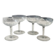 Lot of 4 Art Deco champagne coupes / Verreries de Doyen. Half crystal.