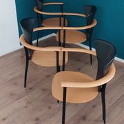 Set of 4 Postmodern Dining Chairs, 1980's.