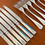 Christofle Atlantide, cutlery for entremet, dessert, cheese. Art Deco