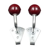 Two hooks in red bakelite and metal - around 1950