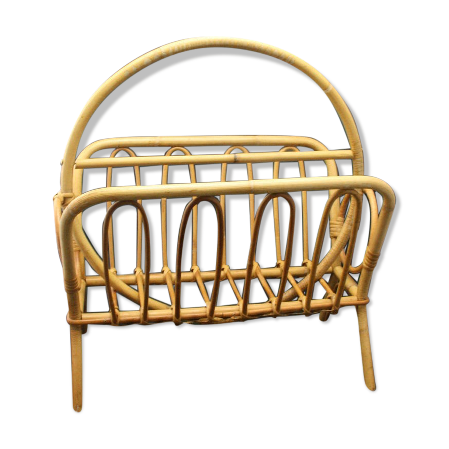 Vintage bamboo magazine holder
