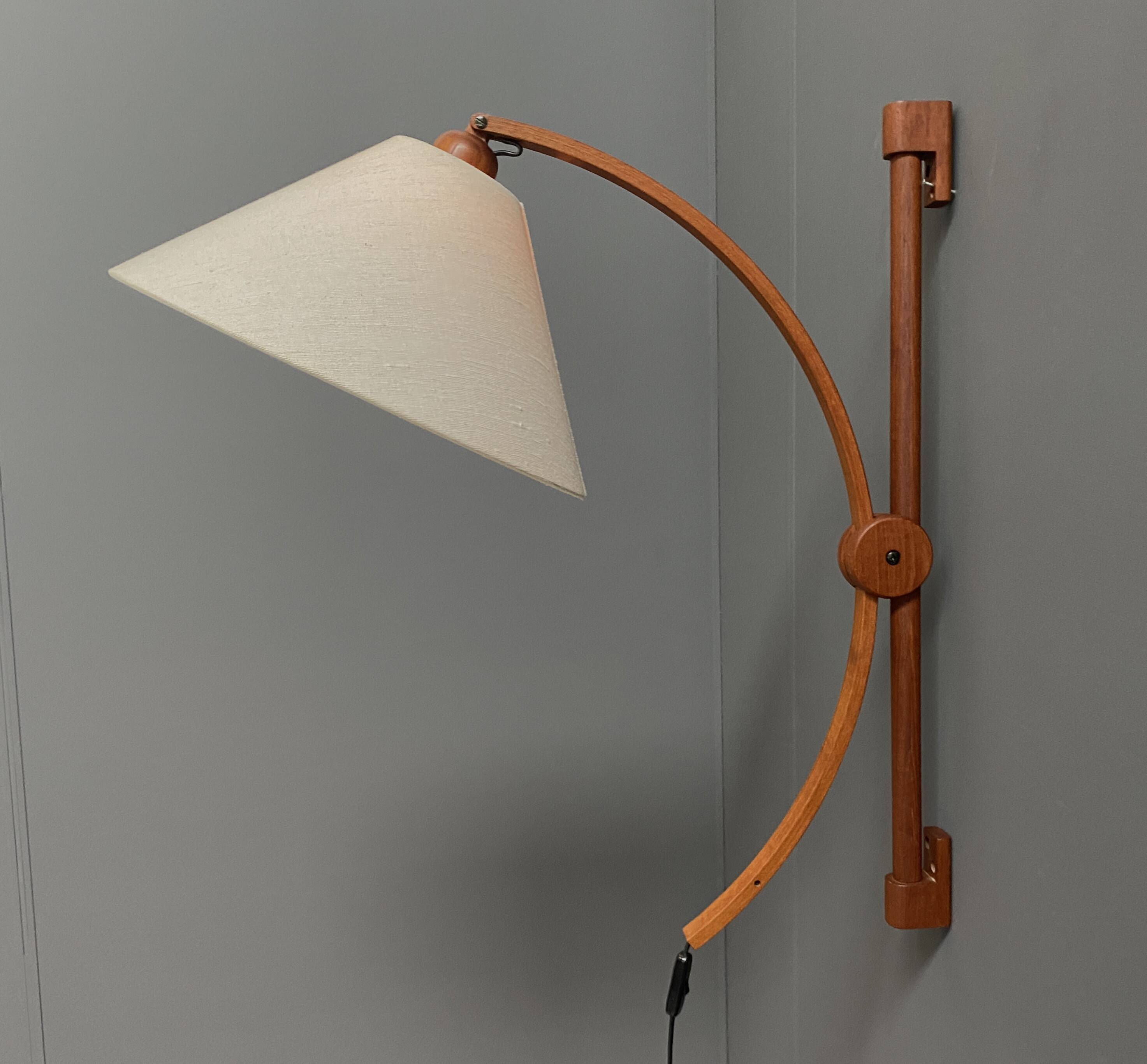 Danish teak wall lamp by Domus Denmark 1970s