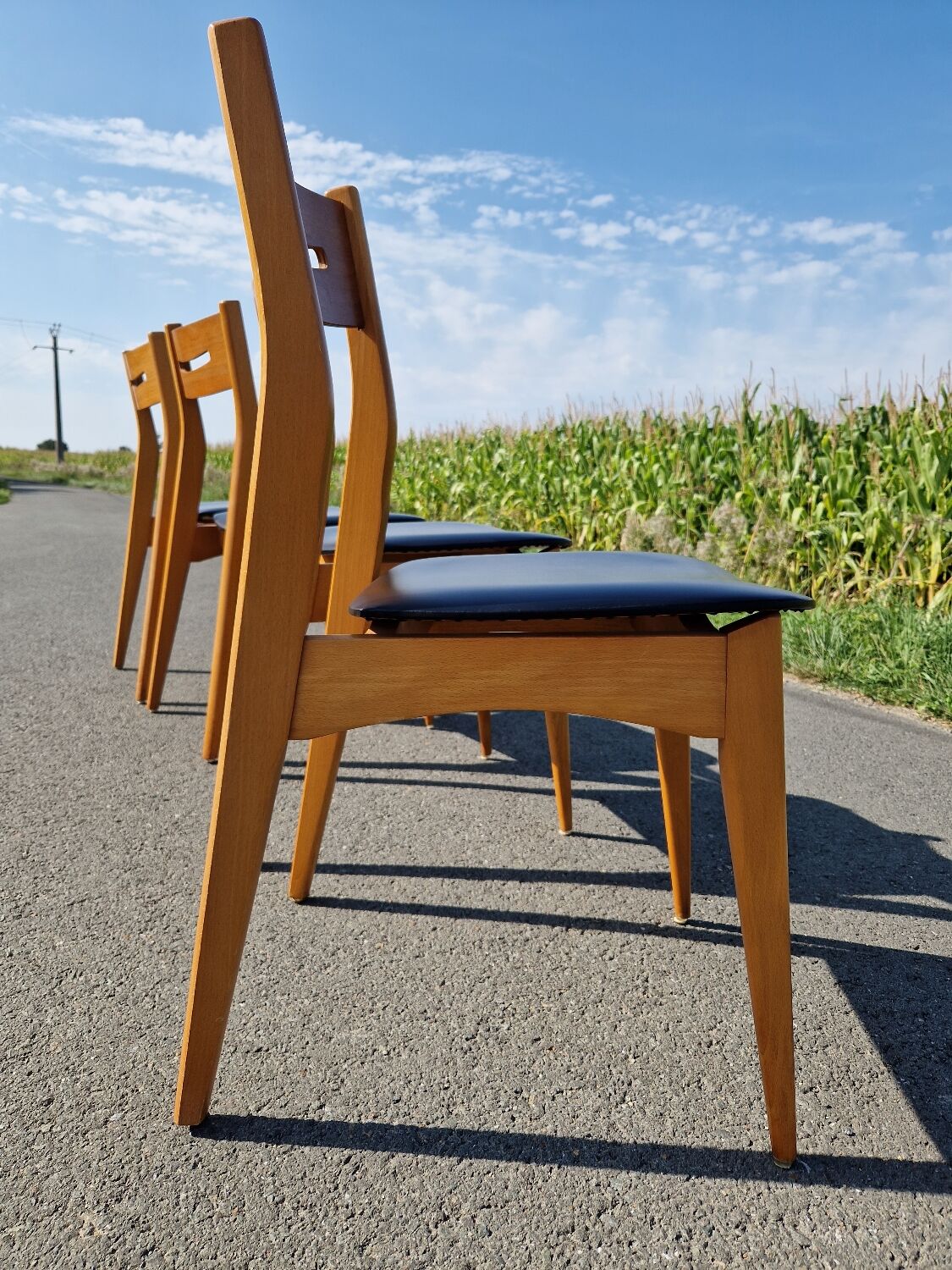 Set of 4 vintage Scandinavian style chairs from the 60s