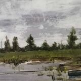 Old oil framed on panel